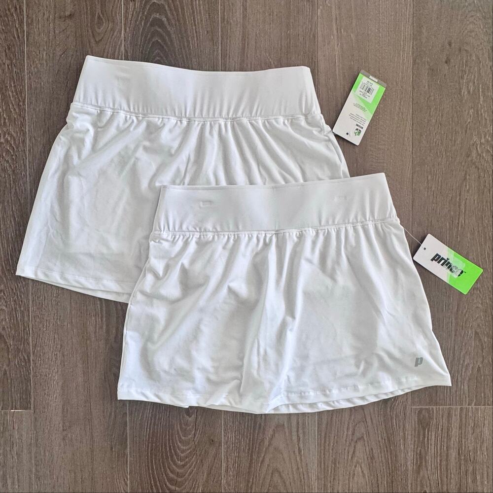Prince Match Knit Active Skirt Skort Bundle White Tennis Golf Pickleball Large